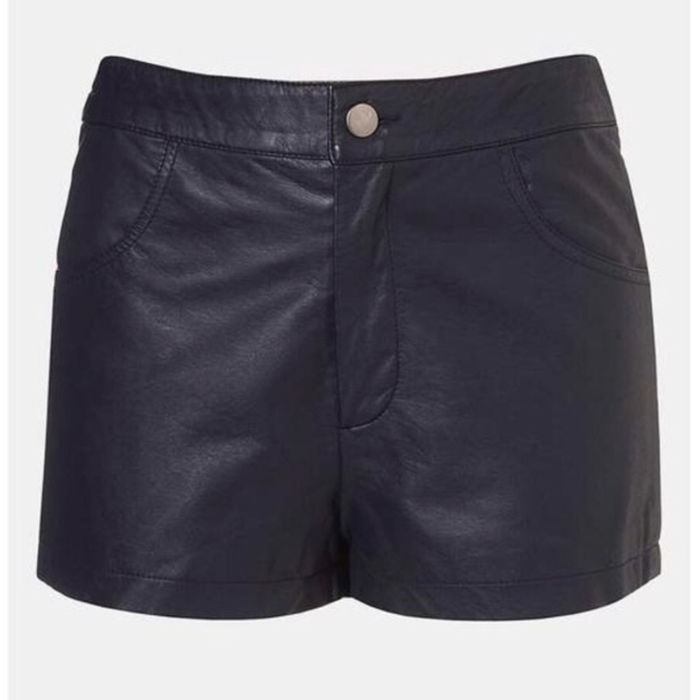 Topshop Faux Leather Shorts